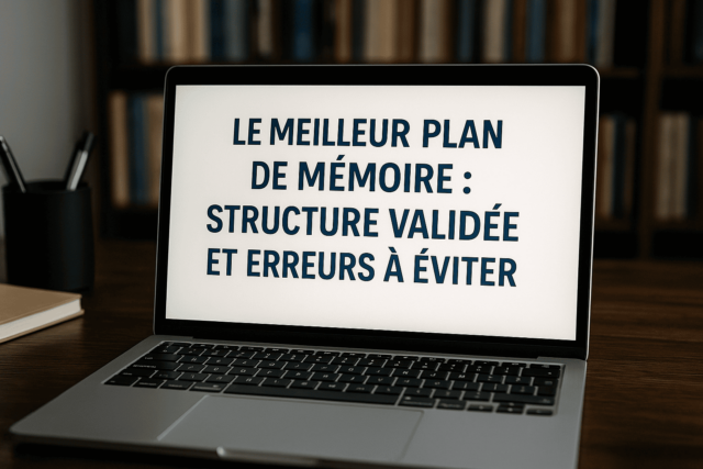 LE MEILLEUR PLAN DE MÉMOIRE : STRUCTURE VALIDÉE ET ERREURS À ÉVITER